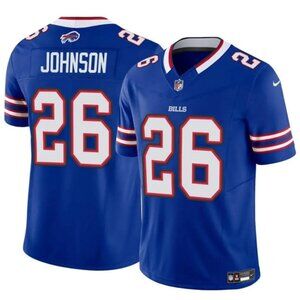 Mens Youths Kids Womens Ty Johnson Blue Vapor Stitched Jersey